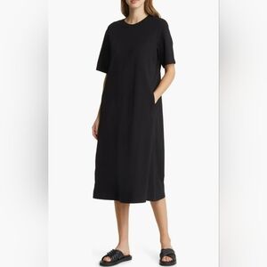 Nordstrom Black Midi T-Shirt Dress